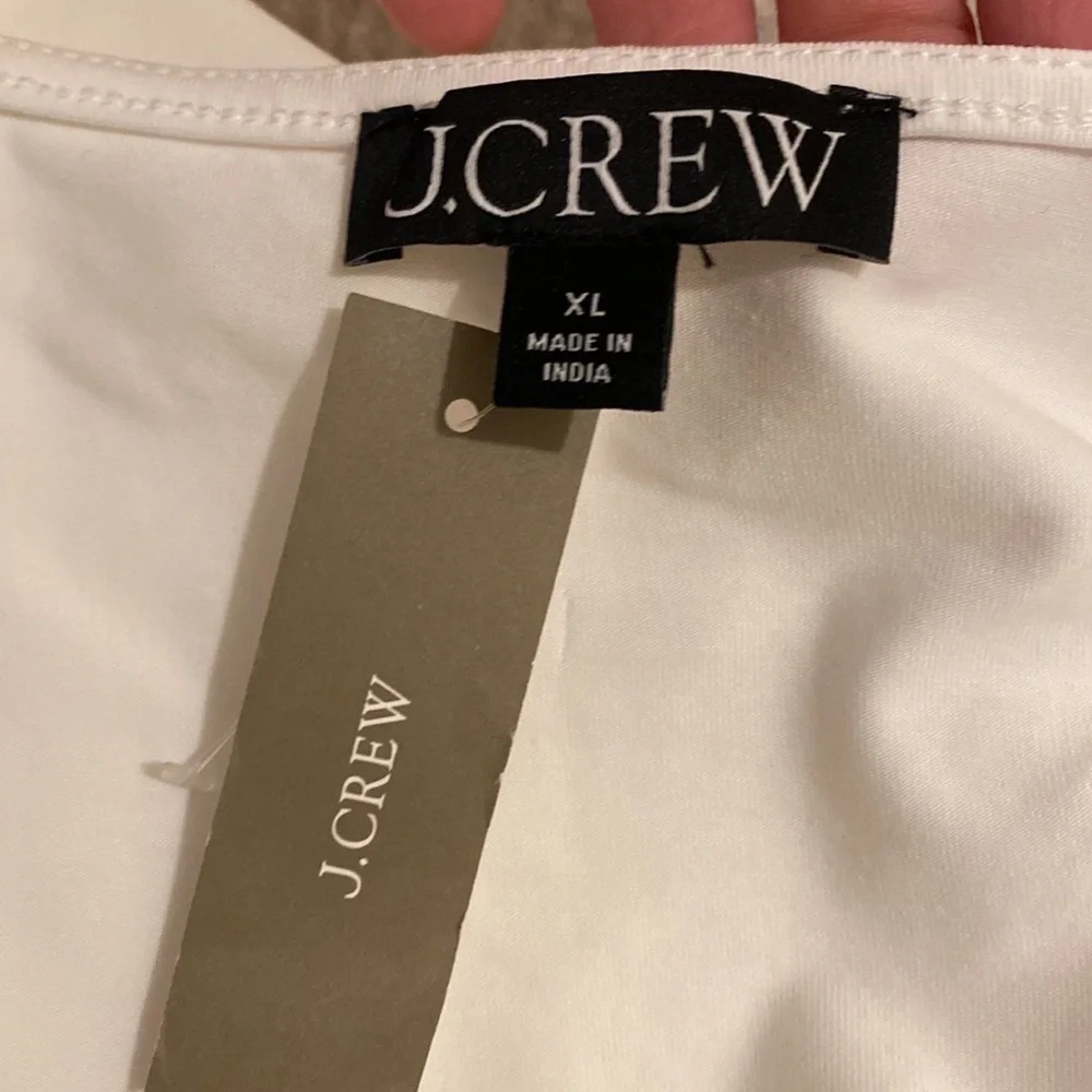 J. Crew Squareneck cap-sleeve top in stretch cotton blend Style CA528 . New. XL